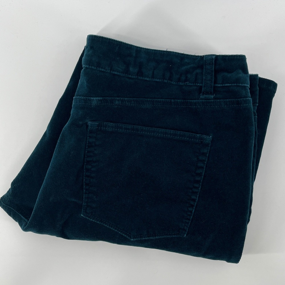 Coldwater Creek Womens Dark Green Velveteen Dress Pants Straight Leg Size 16